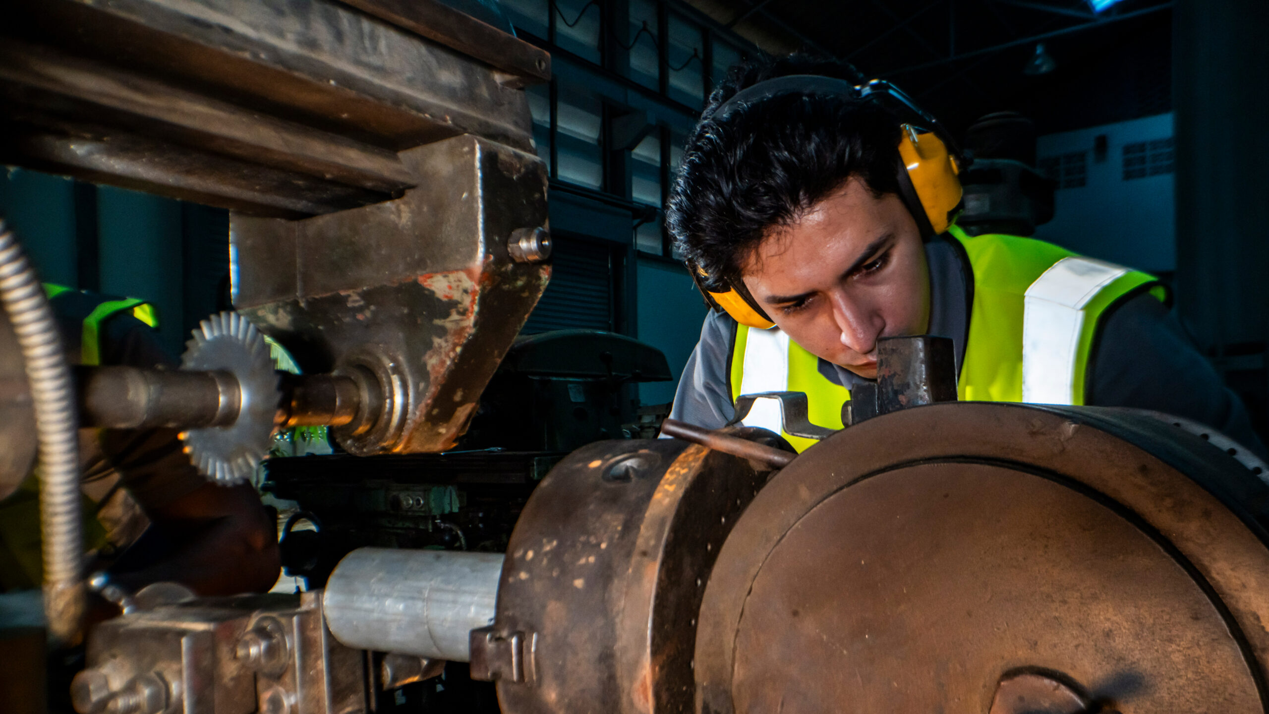 A photo of a technician doing a route-based sampling