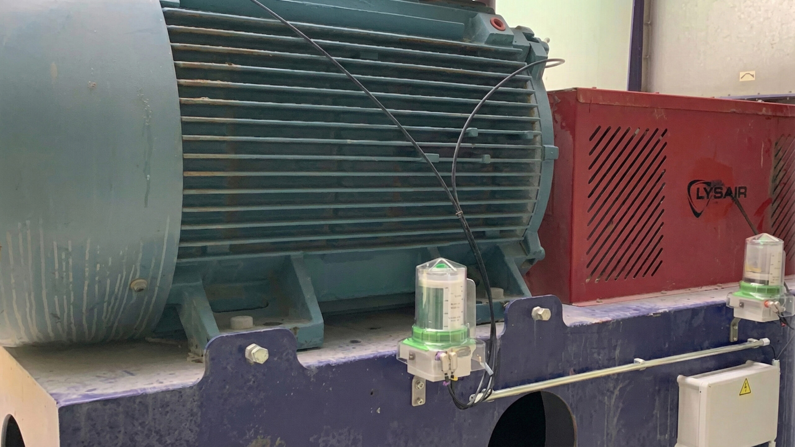 A photo of an inline sensor monitoring oil condition