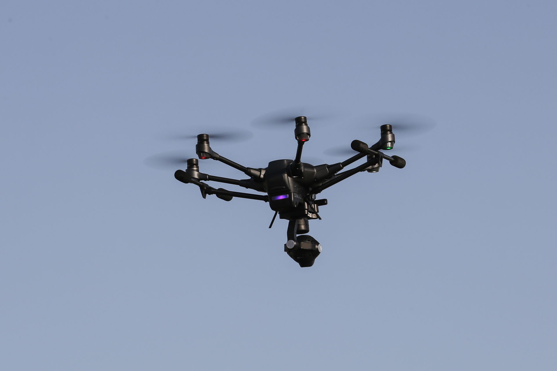 Drone-mounted infrared camera used for aerial thermography inspections