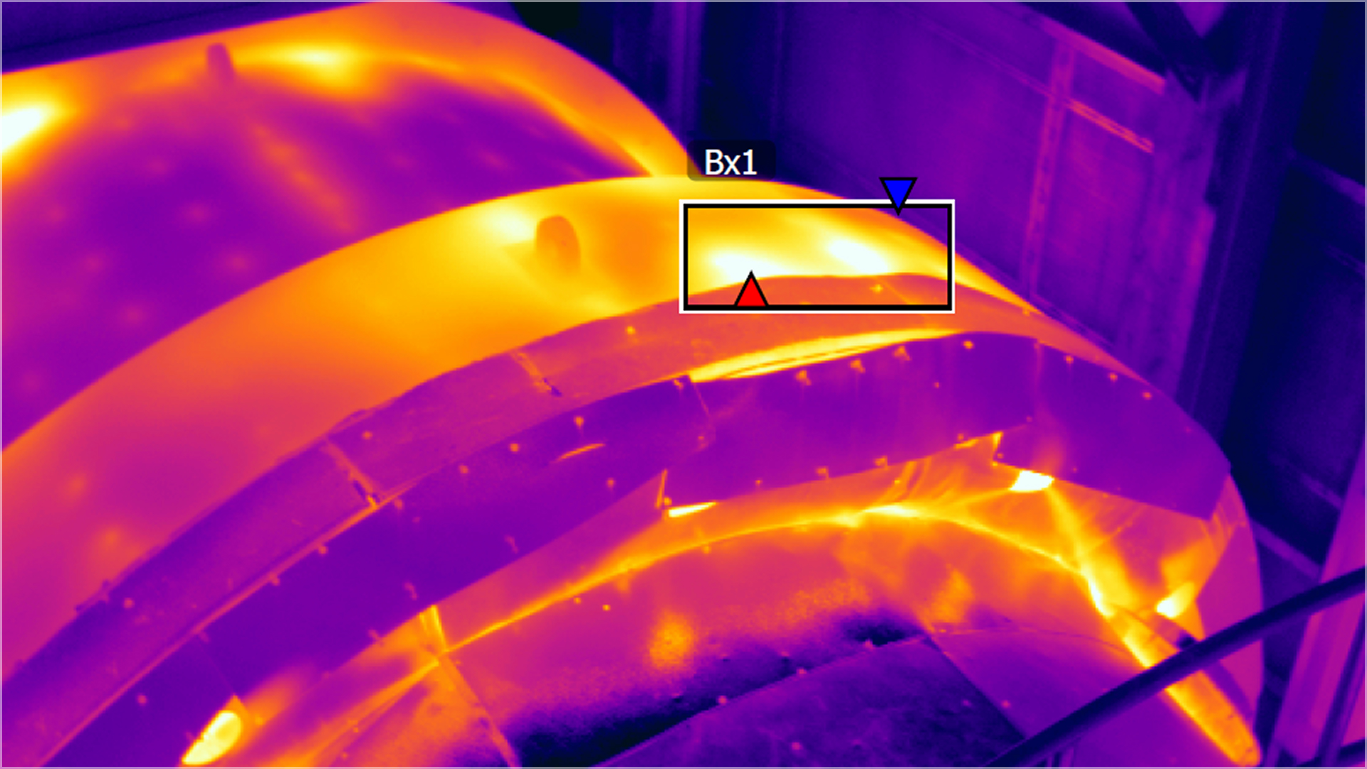 An Infrared Thermography image of an industrial process in a Food & Beverage Plant